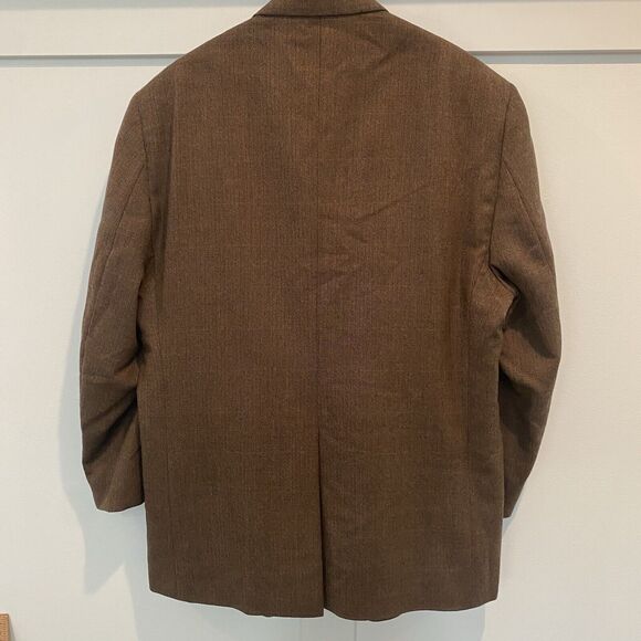 Ralph Lauren LRL Suit Jacket 46S Brown 100% Wool Blazer Sports Coat Herringbone - Picture 8 of 16